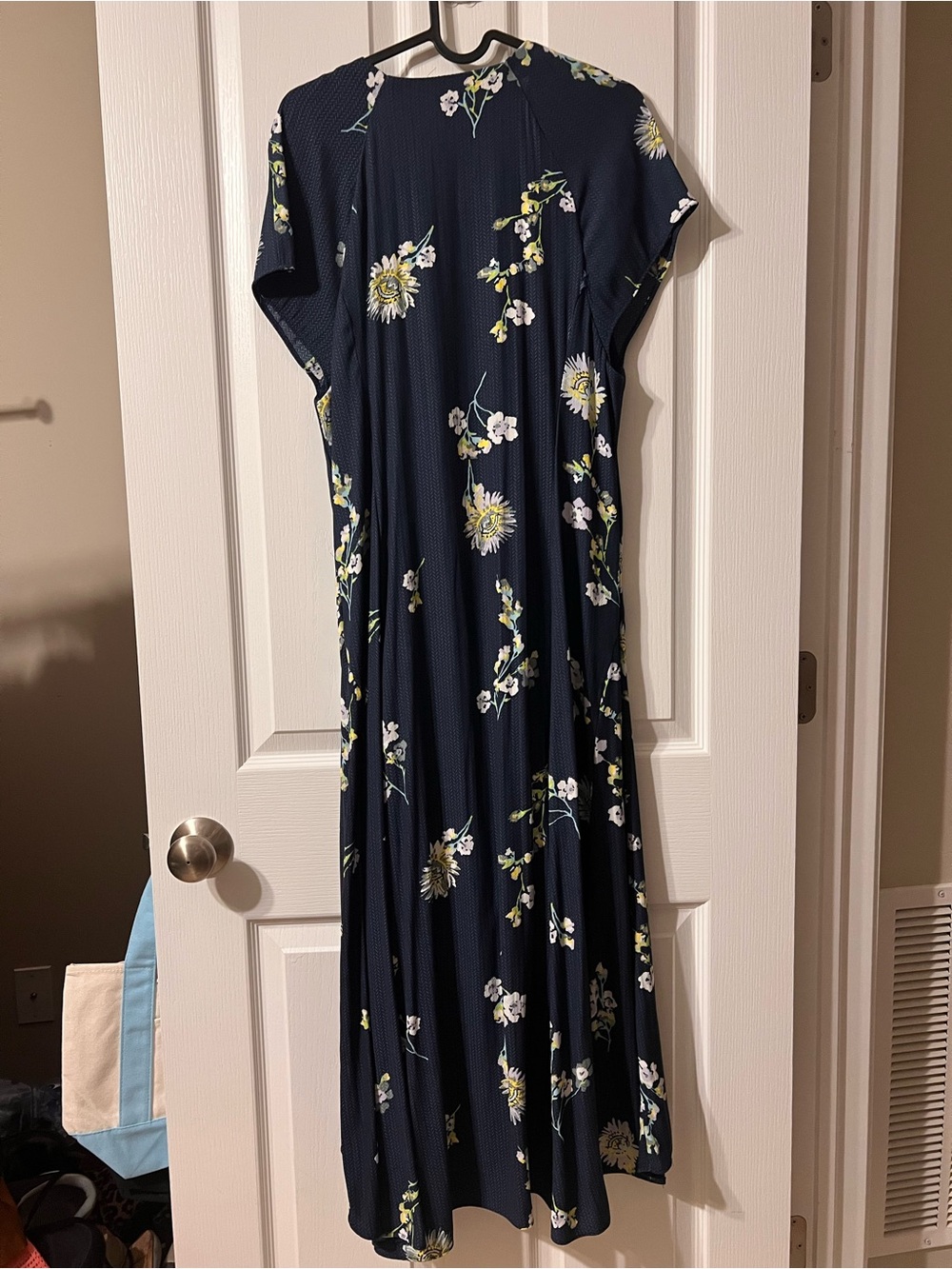Free People L Women's Navy Floral Maxi Dress
